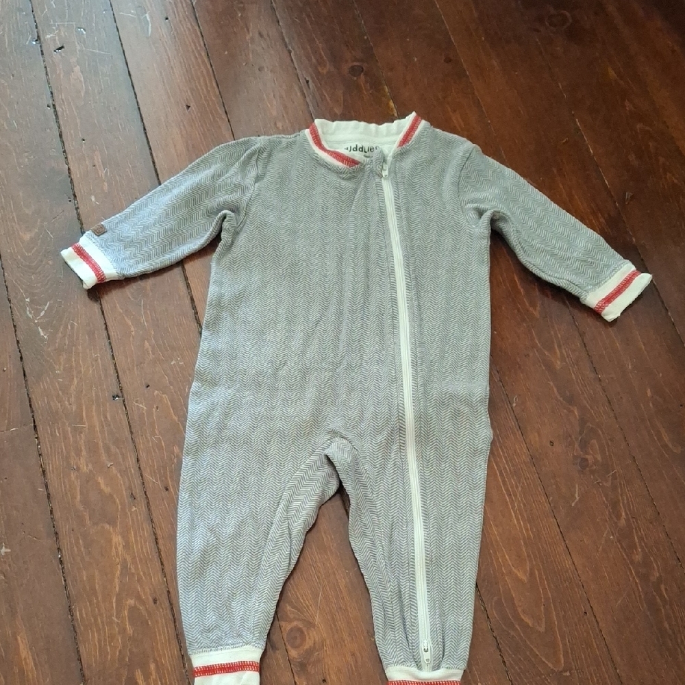 Gray and Red Kids One Piece